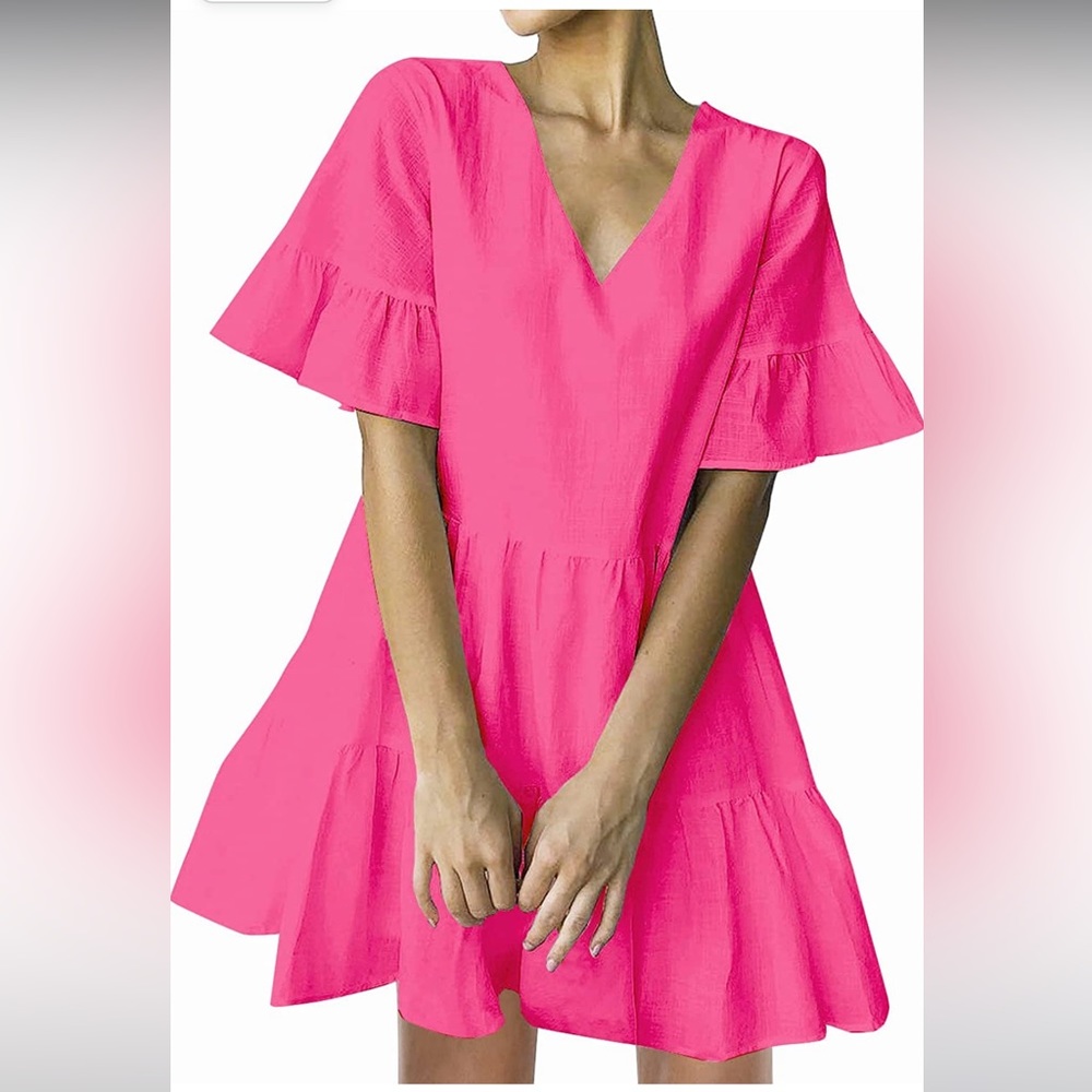 Hot Pink mini shift dress